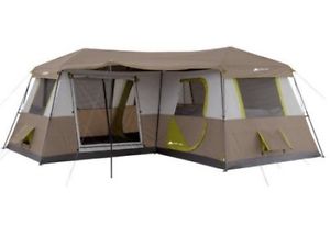 Camping Outdoors Instant Tent 12 Person 3 Room Cabin Hiking L-Shape Ozark Trail