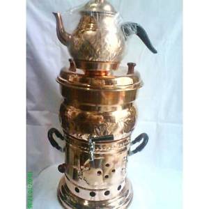 COPPER CHARCOAL SAMOVAR BOAT CAMPING HIKING STOVE WATER HEATER KETTLE TEA POT