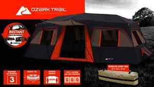 Ozark Trail 12 Person 3 Room L-Shaped INSTANT Cabin Tent Camping 6'10" Center