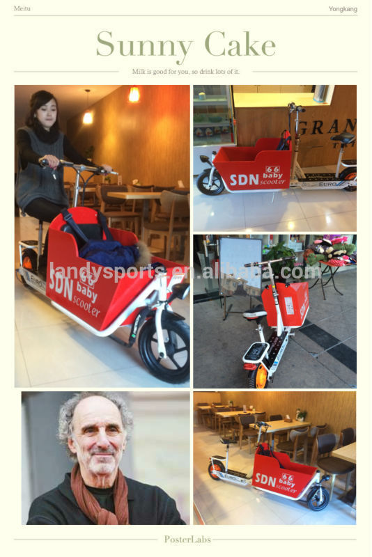 SDN 2 wheel mother and kids electric scooter fashing folding family cargo bike for adults