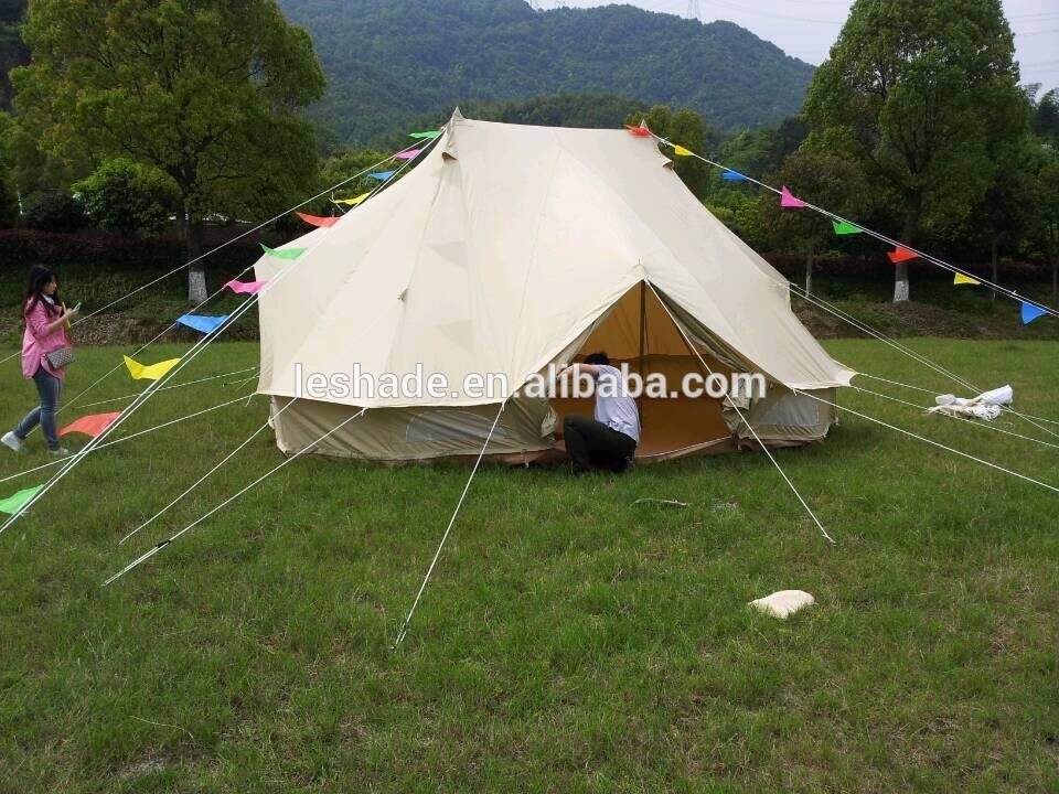 4m *6m large size cotton canvas waterproof outdoor camping bell tents