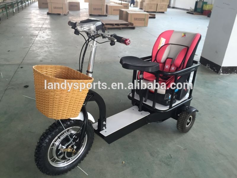 SDN Adult new electric 3 wheel mother scooters with kids seat