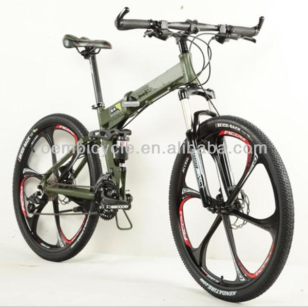 folding mountain bike integrated wheel