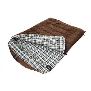 Sleeping Bag 2-Person +0-Degree Canvas Outdoor Camping Includes Carry Bag Brown