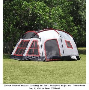 Texsport Highland Three-Room Family Cabin Tent TX01402