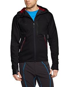 Mammut, Giacca softshell Ultimate con cappuccio Uomo, Nero (Black/Dark Inferno),
