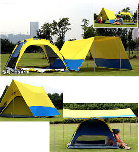 3~10 Person Outdoor Camping Family Party Large Tent Park Beach Waterproof O36