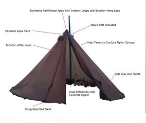 Seek Outside 4 Man Tipi Tent with 2 Man Bug Net & Carbon Fiber Pole - Reg $900