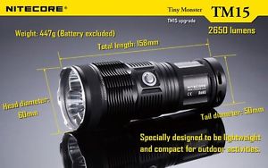 Nitecore TM15 Tiny Monster 2650 lumens 18650 CR123A Flashlight Torch