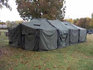 LARGE MILITARY SURPLUS GREEN TENT MGPT SYSTEM 18'x36' Tunnel Style