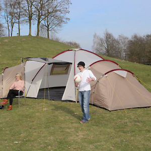 skandika Turin 12 Person/Man Family Dome Tent 3 Sleeping Pods XL Camping New