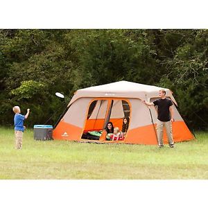 Ozark Trail 8 Person Instant Cabin Tent No Assembly Windows Two Rooms Organizer