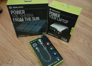 NEW Goal Zero Sherpa 50 + Nomad 13 Solar Panel + Firefly LED Light
