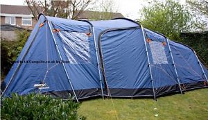 Vango Maritsa 500 Large 5-6 Berth 3 Room Navy Blue Tent Sewn In Groundsheet VGC
