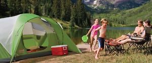 Green 6 Person All Weather Three Season Outdoor Tent Indoor Electrical Access