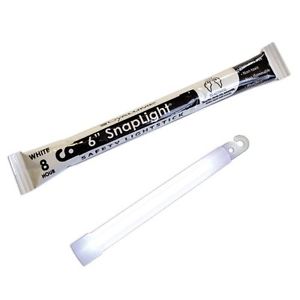 Cyalume SnapLight Industrial Grade Chemical Light Sticks, White, 6" Long, 8 Hour