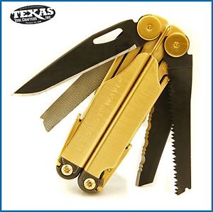 Leatherman Wave Multi-Tool 24K Gold Handles Black Oxide Functions plus Sheath