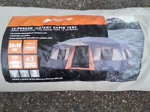 Ozark Trail 12 Person 3 Rm Instant Cabin Tent Camping Popup Easy Set Up Rainfly