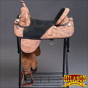 TW103CHRO-A HILASON TREELESS WESTERN TRAIL BARREL RACING RIDING SADDLE 17"