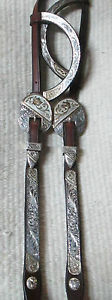 NEW STERLING OVERLAY SHOW HEADSTALL - BROKEN HORN SILVER #2