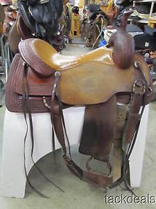 Circle Y Brown Iron Cutter Cutting Saddle 17" Lightly Used