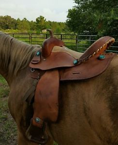 Alamo barrel saddle 15 seat fqhb light oil leather western