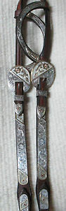 NEW STERLING OVERLAY SHOW HEADSTALL - BROKEN HORN SILVER #4