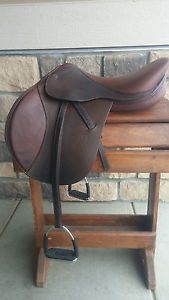 Used PJ USA Jumping Saddle 17 wide with Herm Sprenger Stirrups New 3150