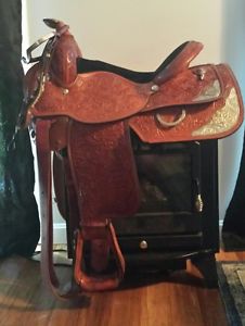 Circle Y Western Equitation ShowSaddle 15.5 w/Headstall Girth & Big D Saddle bag