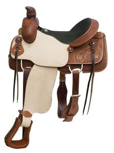 Showman 16" or 17" Argentina Cow Leather Roper Saddle WARRANTIED FOR ROPING