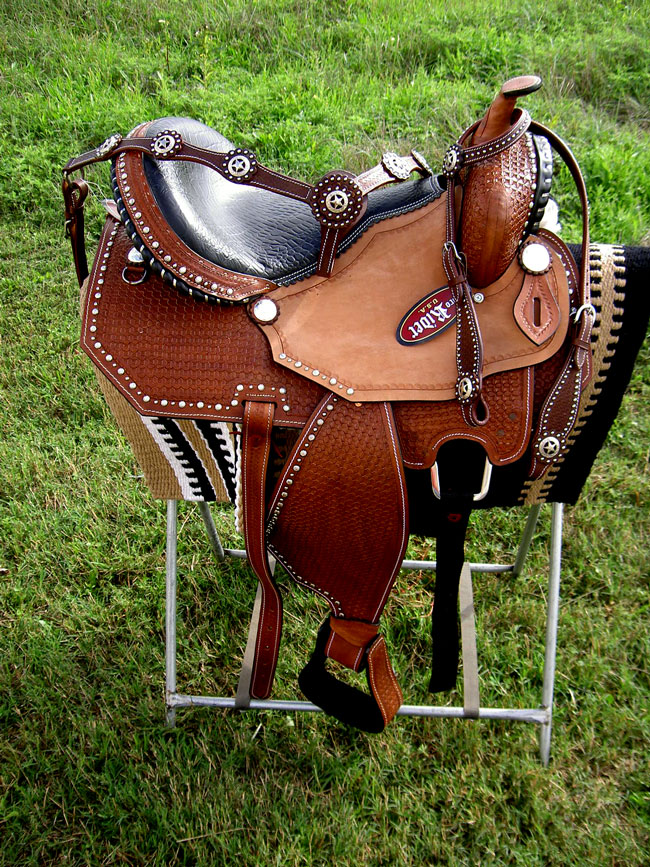 Horse Western Barrel Show Pleasure LEATHER SADDLE Bridle  50110