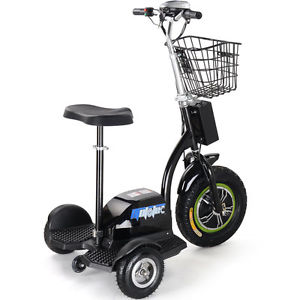Moto Tec Electric Scooter Power 500 Watt 3 Wheeler Trike Mobility Basket 48v