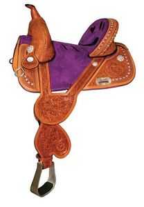 Circle Y Tammy Fischer Treeless Barrel Purple - Tree Free 14.5" #1311 Wide Fit