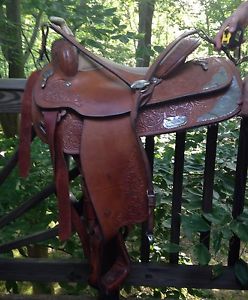 Used Circle Y Western Show Saddle With Matching Breast Collar