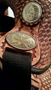 15" LEATHER HILASON TREELESS WESTERN TRAIL BARREL SADDLE TACK BASKET WEAVE