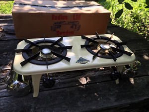 NICKEL PLATED 2-BURNERS STOVE RADIUS 12 AF SWEDEN  RARE!