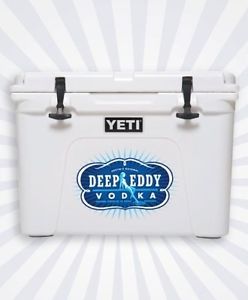 Custom made Deep Eddy Vodka branded YETI Tundra 50 Cooler