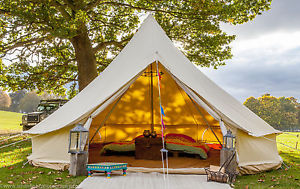 100% 4m FIREPROOF 360 gsm  Bell Tent with Zig by Bell Tent Boutique. BS Rated.