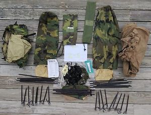 USMC 2 Man Tactical Combat Tent & Rain Fly & Repair Kit & Poles Eureka