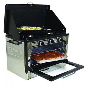 Outdoor Oven with 2 Burner Stove Propane Gas Heat Camping Back Yard Cookouts