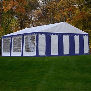 Enclosure Kit With Windows For Party Tent 20X20 Ft / 6X6 M, Blue/White