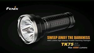 Fenix TK75 4000 Lumens 2015 Edition + 4 RECHARGEABLE BATTERIES + XSTAR CHARGER