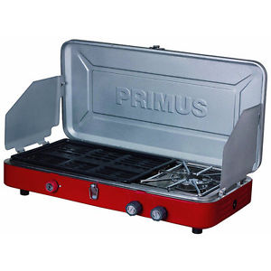 Profile Dual, 1 Burner with Grill Silver/Red Piezoelectric 3 Minute Boiling