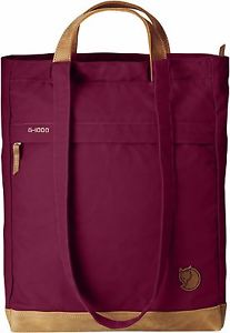 FJALLRAVEN TOTEPACK No 2 practical bag in G-1000 with leather base PLUM (420)16L