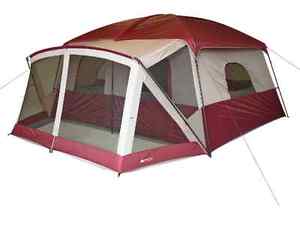 Instant Cabin Tent with Screen Porch 12 Person Family Storage Pockets 2 Rooms