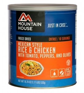 6 Cans #10 Mexican Style Rice & Chicken Mountain House Freeze Dried Food