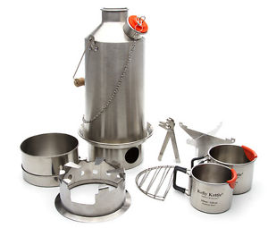 Kelly Kettle - Ultimate Kit - 'Base Camp' Stainless Steel - Bush Camping Billy