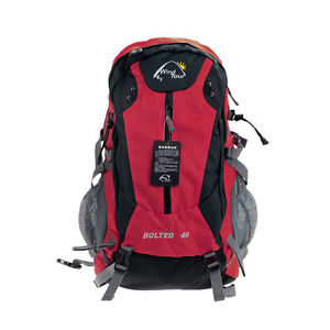 5X(Wind Tour Outdoor Travel Backpack Mountaineering Bag 40L Rain Cover Red BF