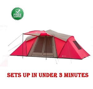 12 Person, 21' x 10' 3 Room Hybrid Instant Tent with Awning