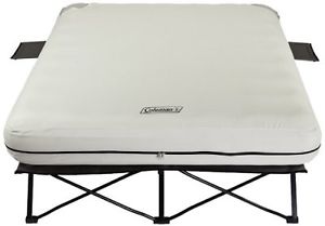 Coleman Queen Airbed Cot with Side Tables and 4D Battery Pump New